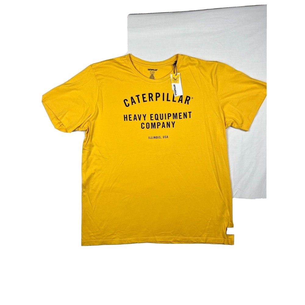 Caterpillar Mens YELLOW Short Sleeve Logo Tee XL